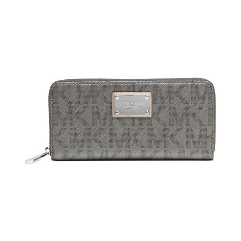 michael kors continental wallet grey|Michael Kors monogram wallet.